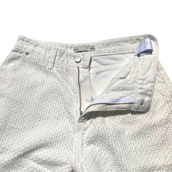 Matin Kim Distressed Textured White‎ High Rise Medium - Picture 2 of 8